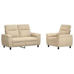 vidaXL Diivanikomplekt 2 pcs Kreemjas kangas