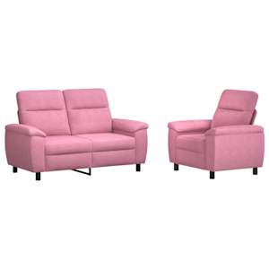 vidaXL Diivanikomplekt 2 pcs Roosa kangas