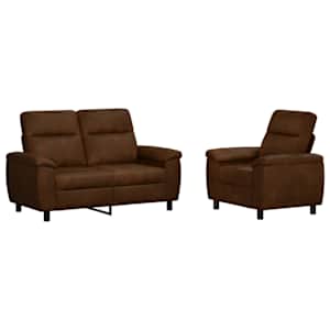 vidaXL Diivanikomplekt 2 pcs Pruun Kunstsuede nahk