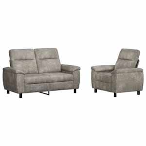 vidaXL Diivanikomplekt 2 pcs Helehall Kunstsuede nahk