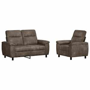 vidaXL Diivanikomplekt 2 pcs Tumehall Kunstsuede nahk