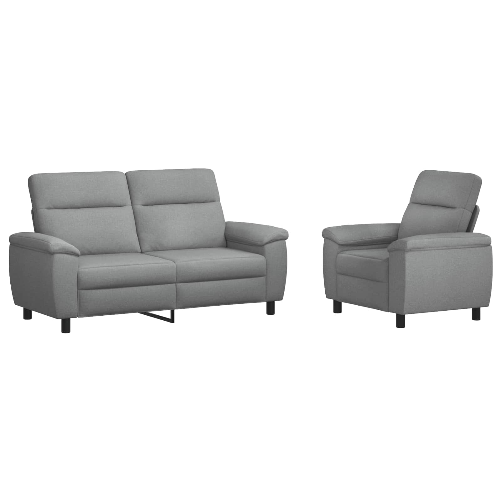 Kavčna garnitura 2 pcs Svetlo siva Blago