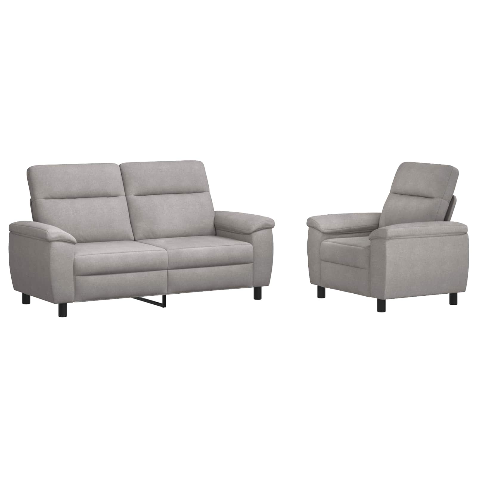 Kavčna garnitura 2 pcs Oblačno siva Blago