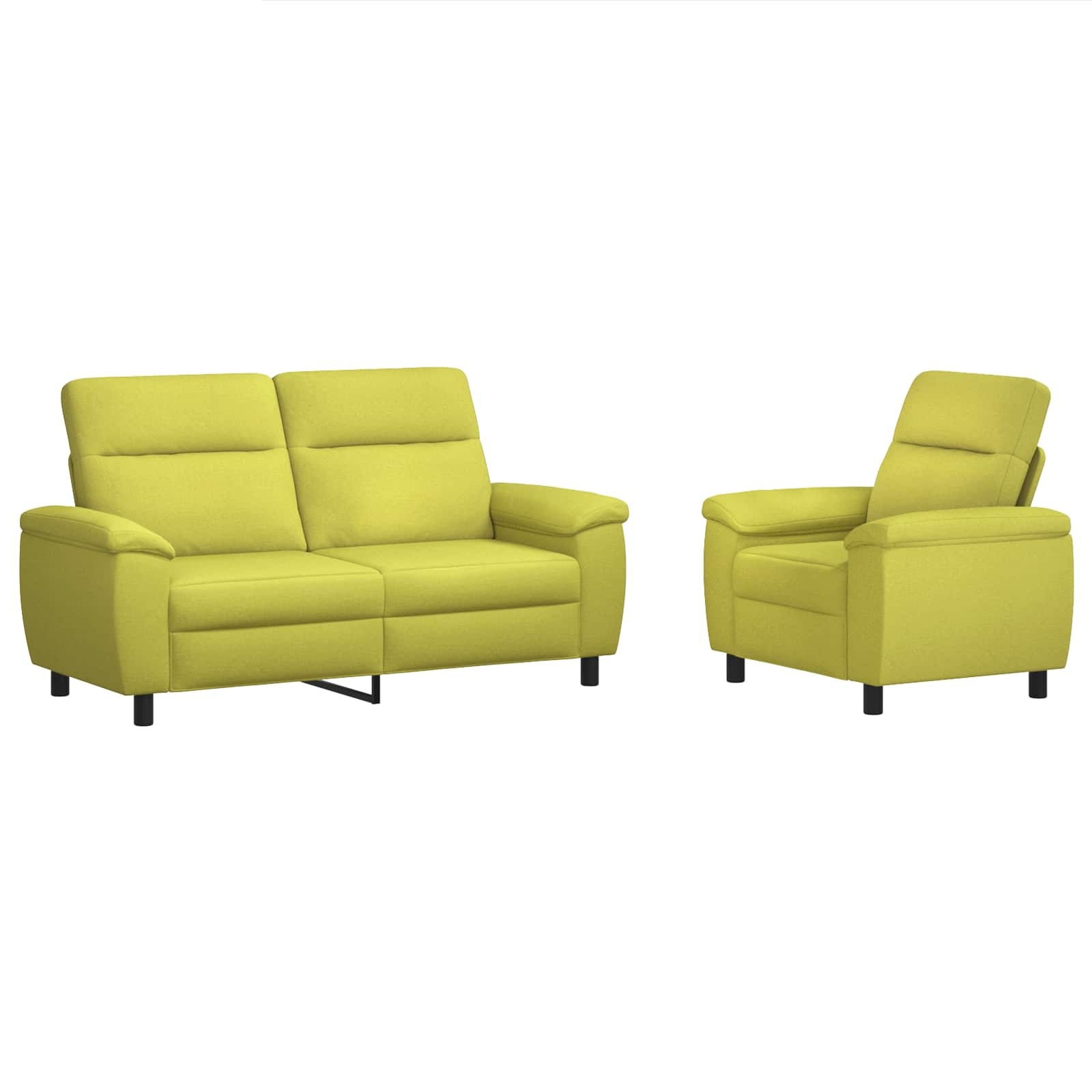 Kavčna garnitura 2 pcs Svetlo zelena Blago