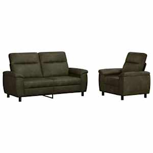 vidaXL Diivanikomplekt 2 pcs Armee rohelis Kunstsuede nahk