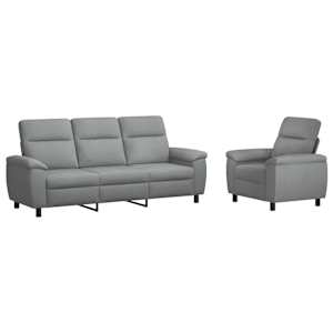 vidaXL Diivanikomplekt 2 pcs Helehall kangas