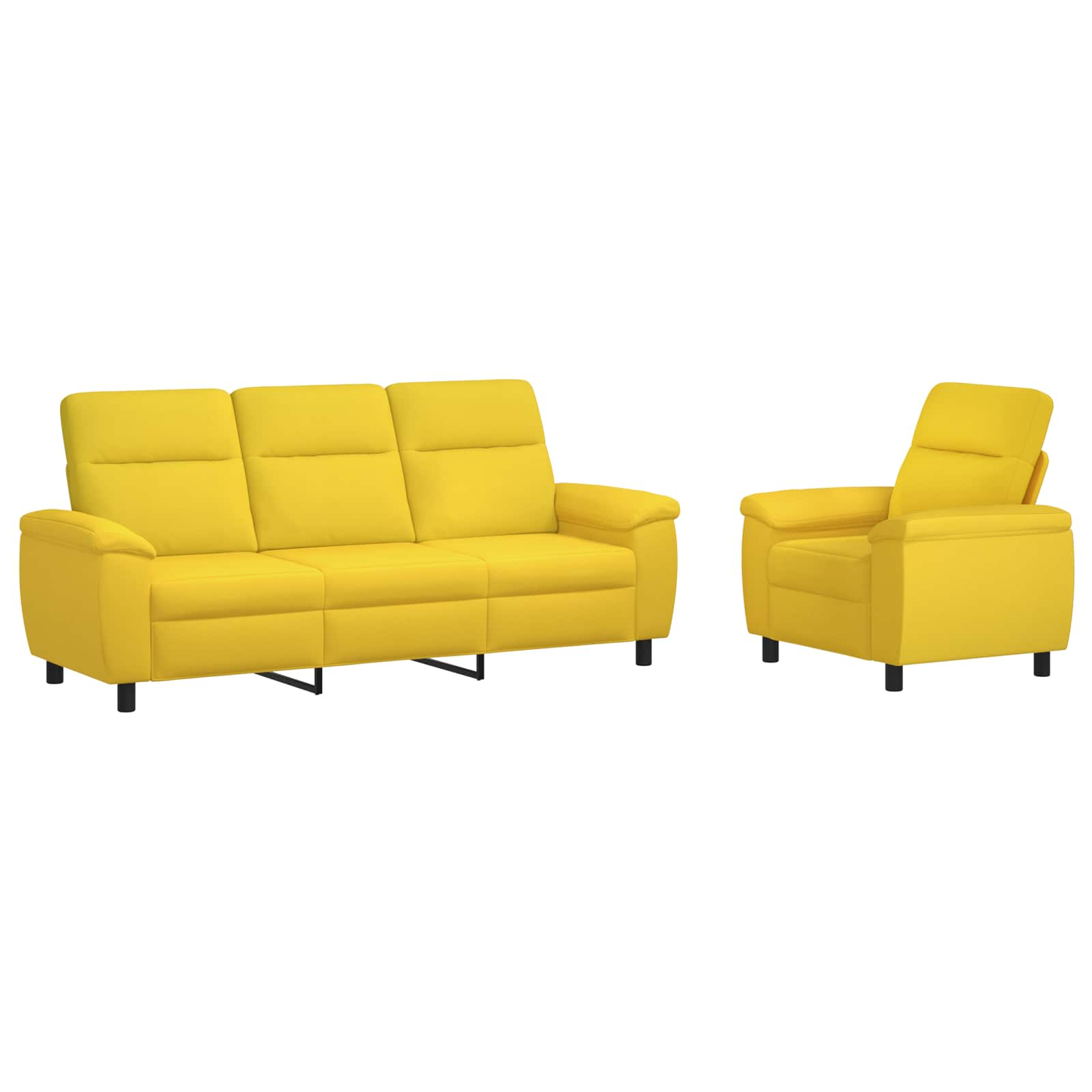 Kavčna garnitura 2 pcs Svetlo rumena Blago