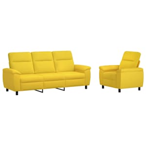 vidaXL Diivanikomplekt 2 pcs Helekollane kangas