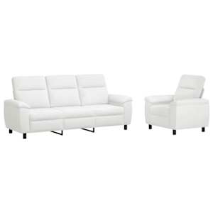 vidaXL Diivanikomplekt 2 pcs Valge kangas