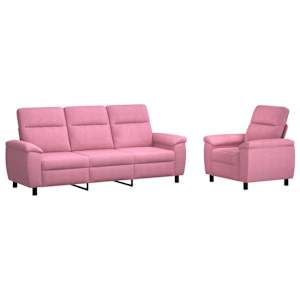 vidaXL Diivanikomplekt 2 pcs Roosa kangas