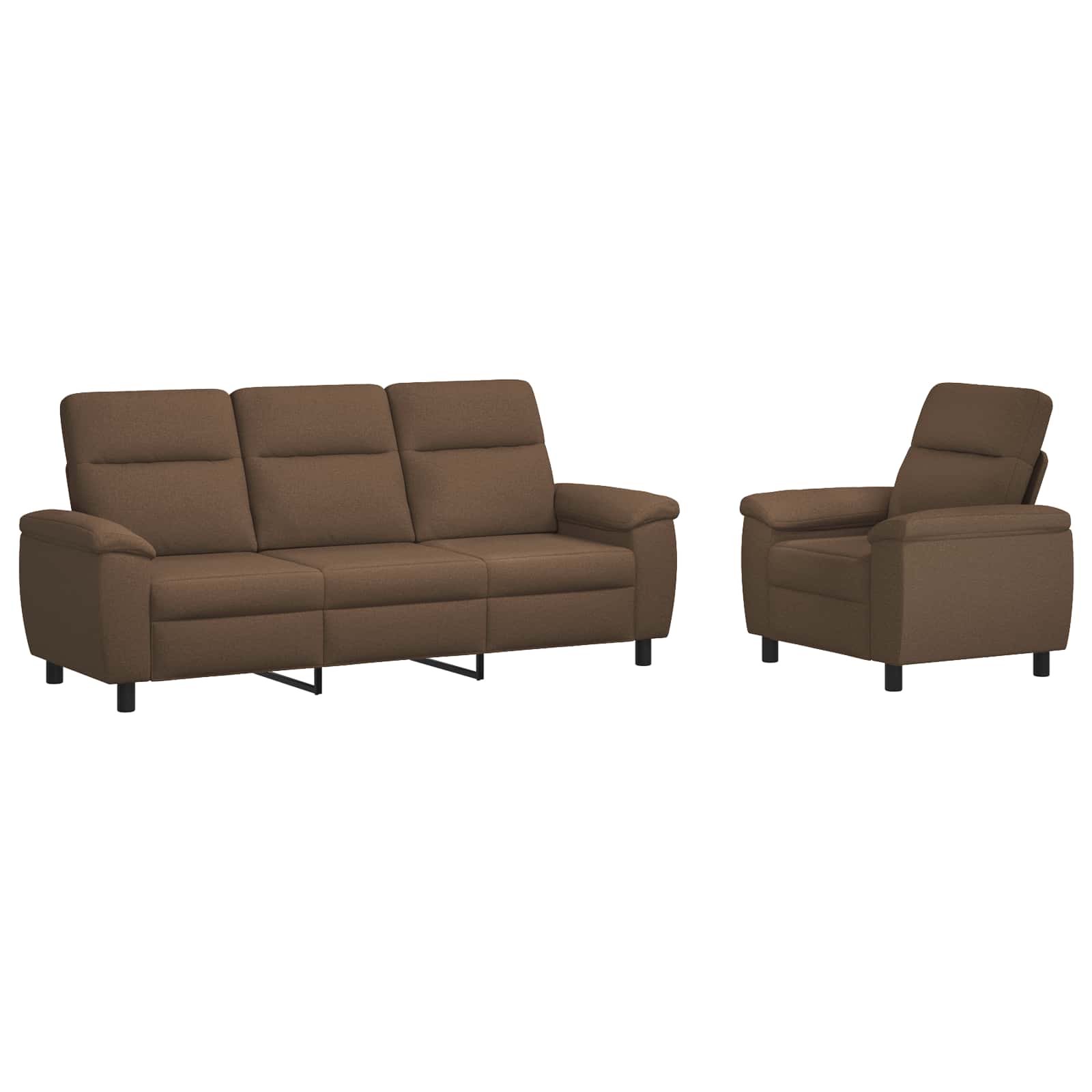 Kavčna garnitura 2 pcs Rjava Blago