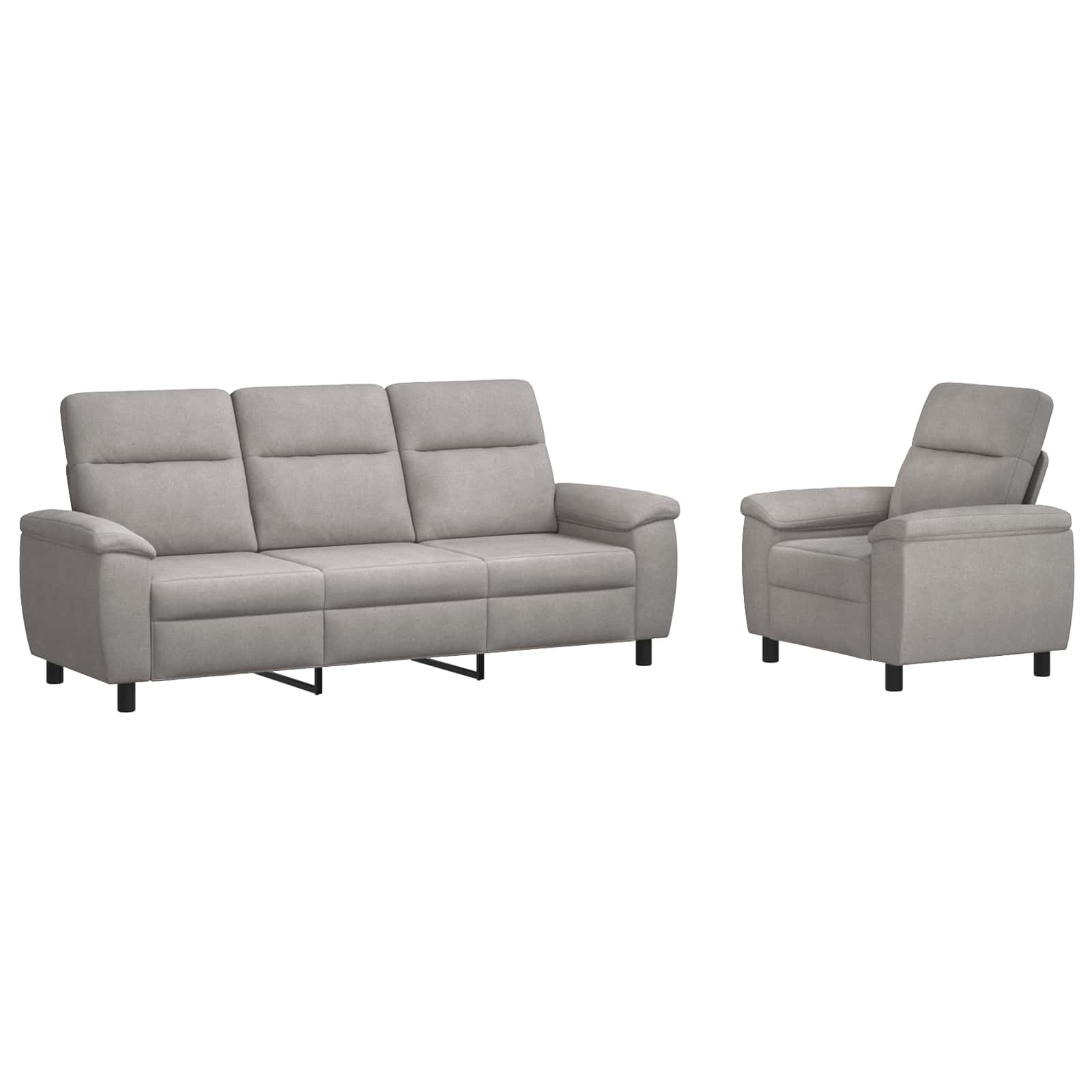 Kavčna garnitura 2 pcs Oblačno siva Blago