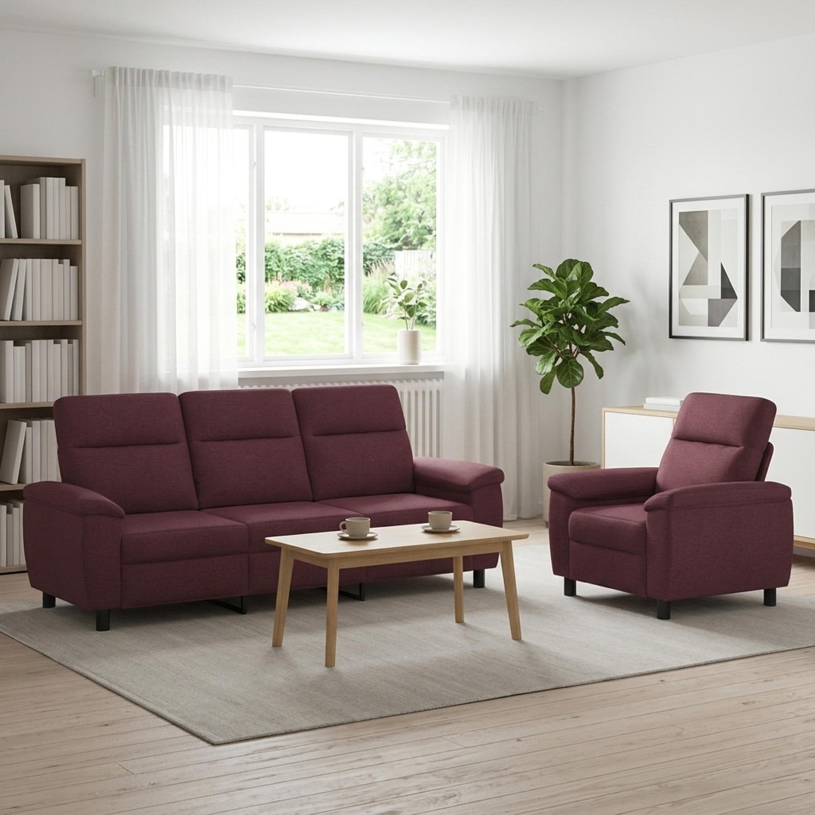 vidaXL Sofa Sæt 2 pcs Lilla Stof