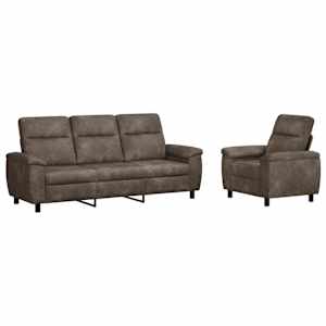 vidaXL Diivanikomplekt 2 pcs Tumehall Kunstsuede nahk