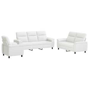 vidaXL Diivanikomplekt 3 pcs Valge kangas