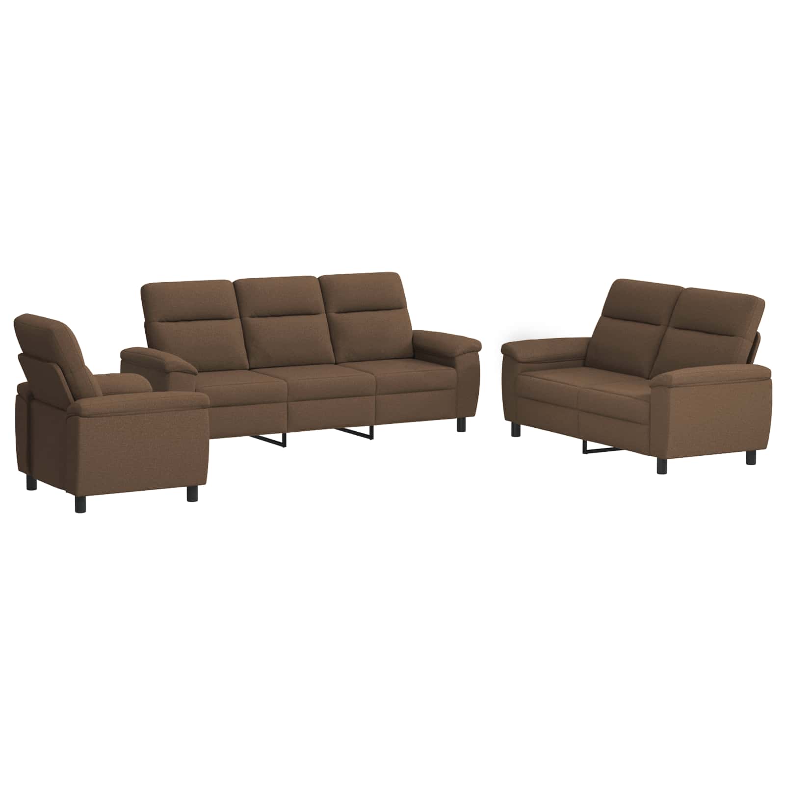 Kavčna garnitura 3 pcs Rjava Blago