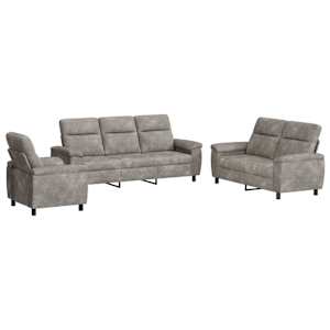 vidaXL Diivanikomplekt 3 pcs Helehall Kunstsuede nahk