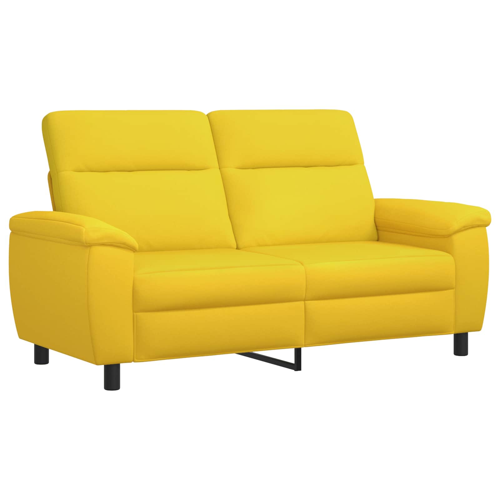 Kavčna garnitura 3 pcs Svetlo rumena Blago
