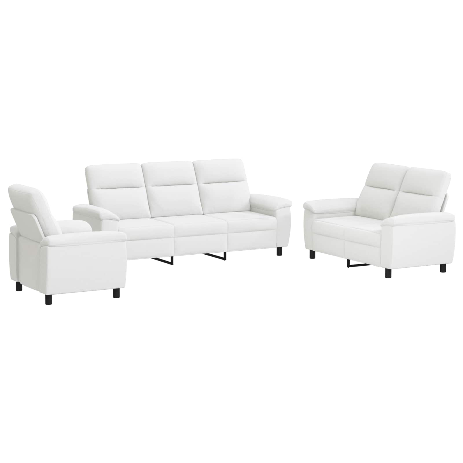 Kavčna garnitura 3 pcs Bela Blago