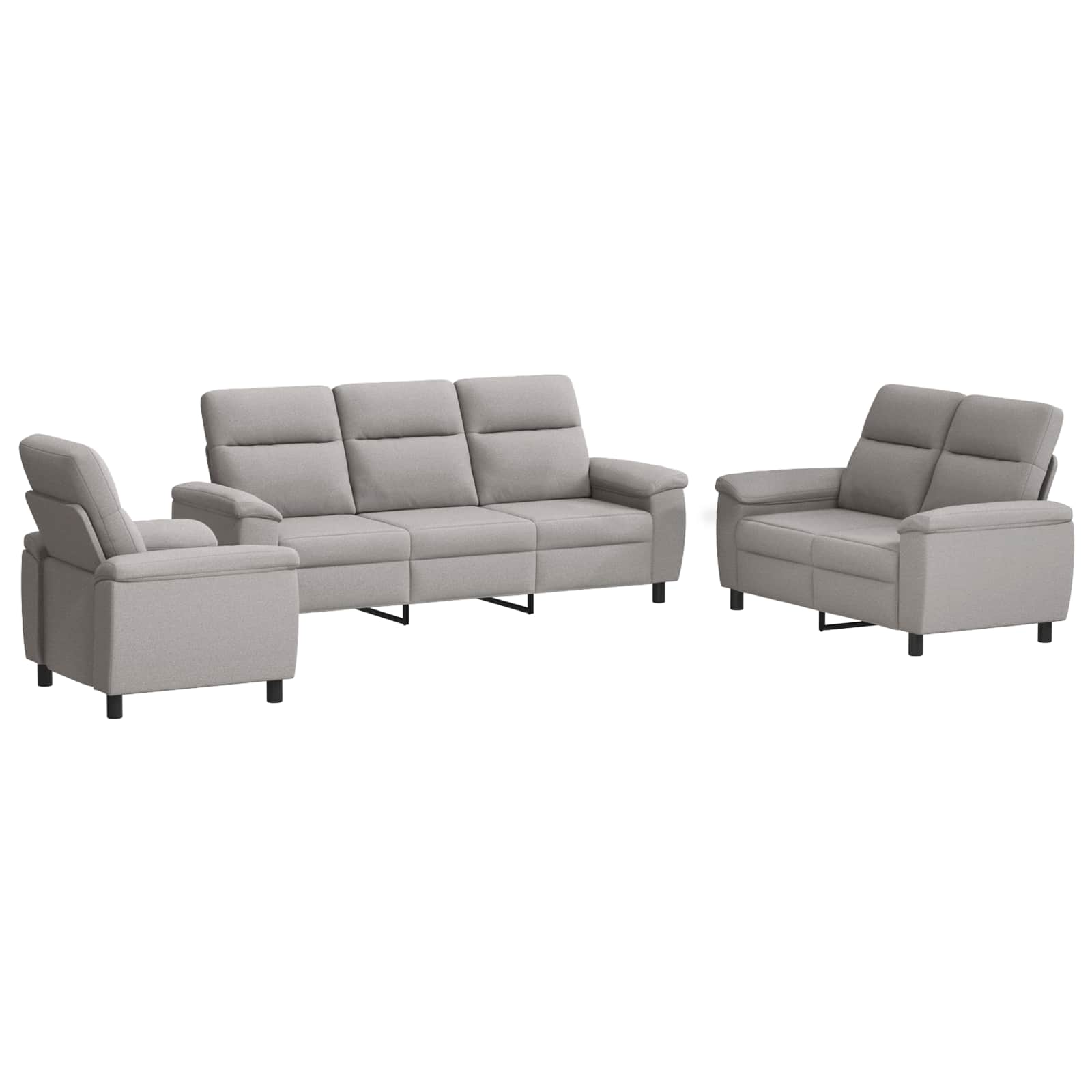 Kavčna garnitura 3 pcs Oblačno siva Blago
