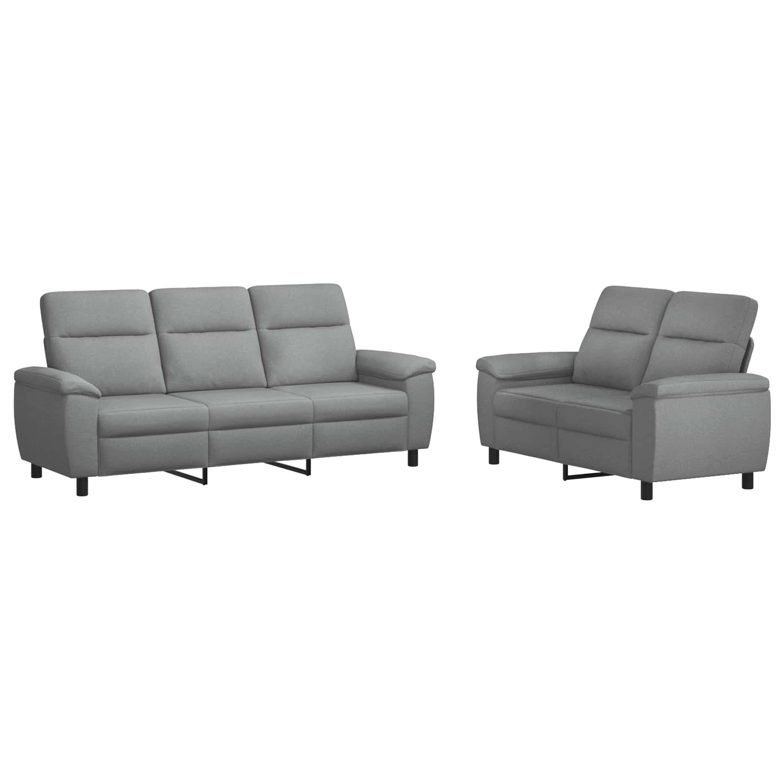Kavčna garnitura 2 pcs Svetlo siva Blago