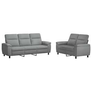 vidaXL Diivanikomplekt 2 pcs Helehall kangas