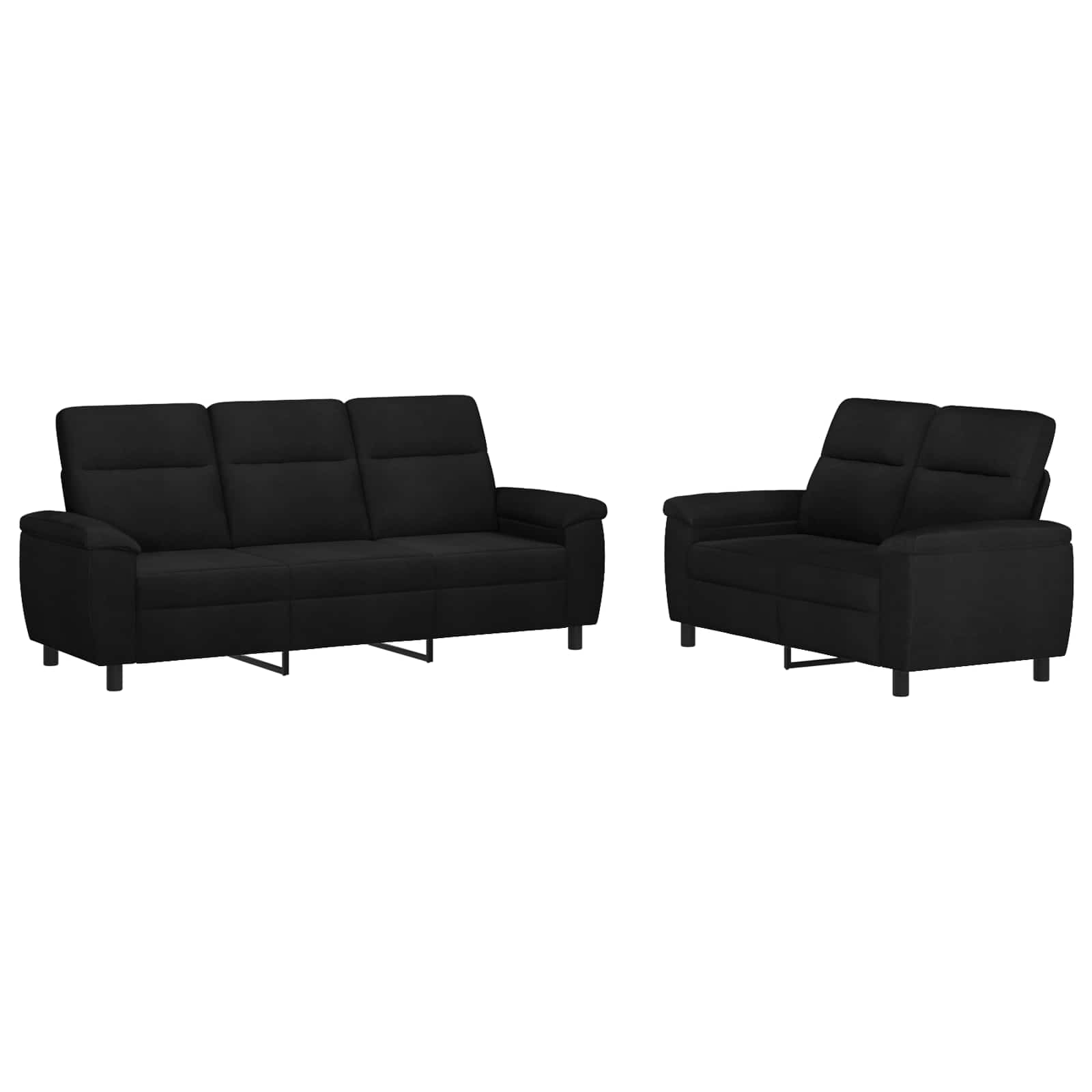 Kavčna garnitura 2 pcs Črna Blago