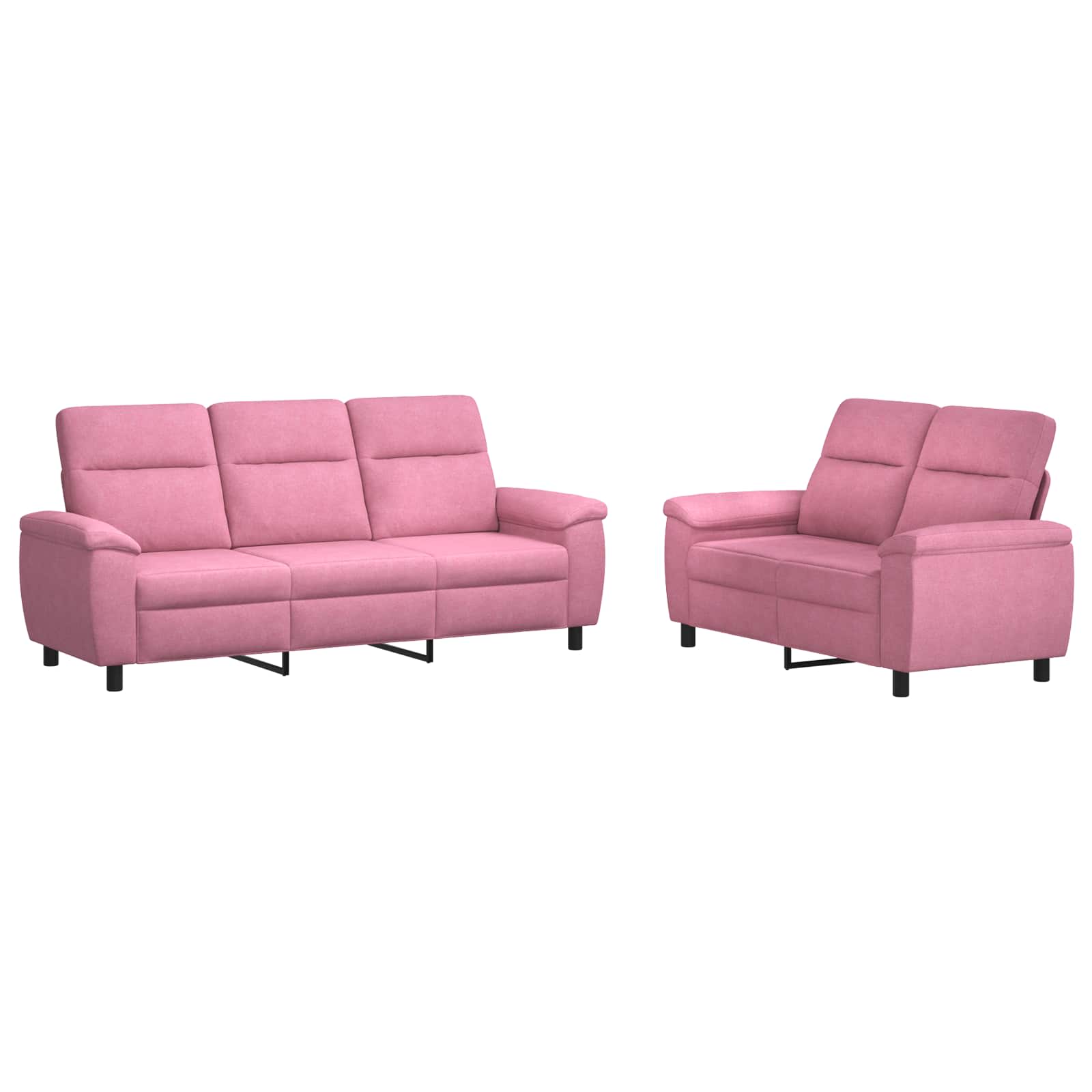 vidaXL Set pohovek 2 pcs Růžová Textil
