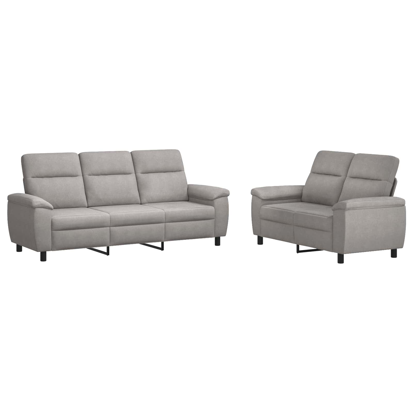 Kavčna garnitura 2 pcs Oblačno siva Blago