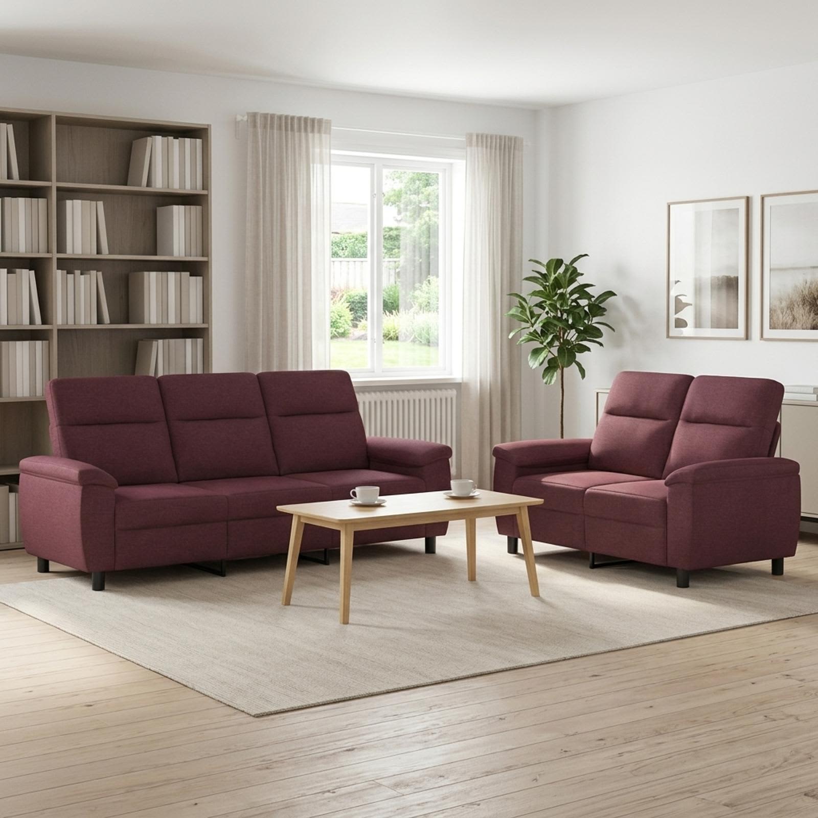 vidaXL Sofa Sæt 2 pcs Lilla Stof