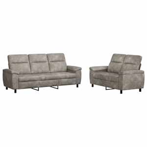 vidaXL Diivanikomplekt 2 pcs Helehall Kunstsuede nahk