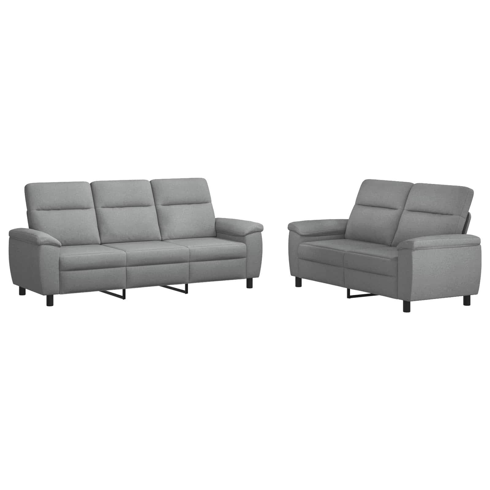 Kavčna garnitura 2 pcs Svetlo siva Blago