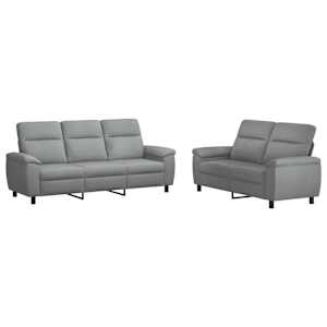 vidaXL Diivanikomplekt 2 pcs Helehall kangas