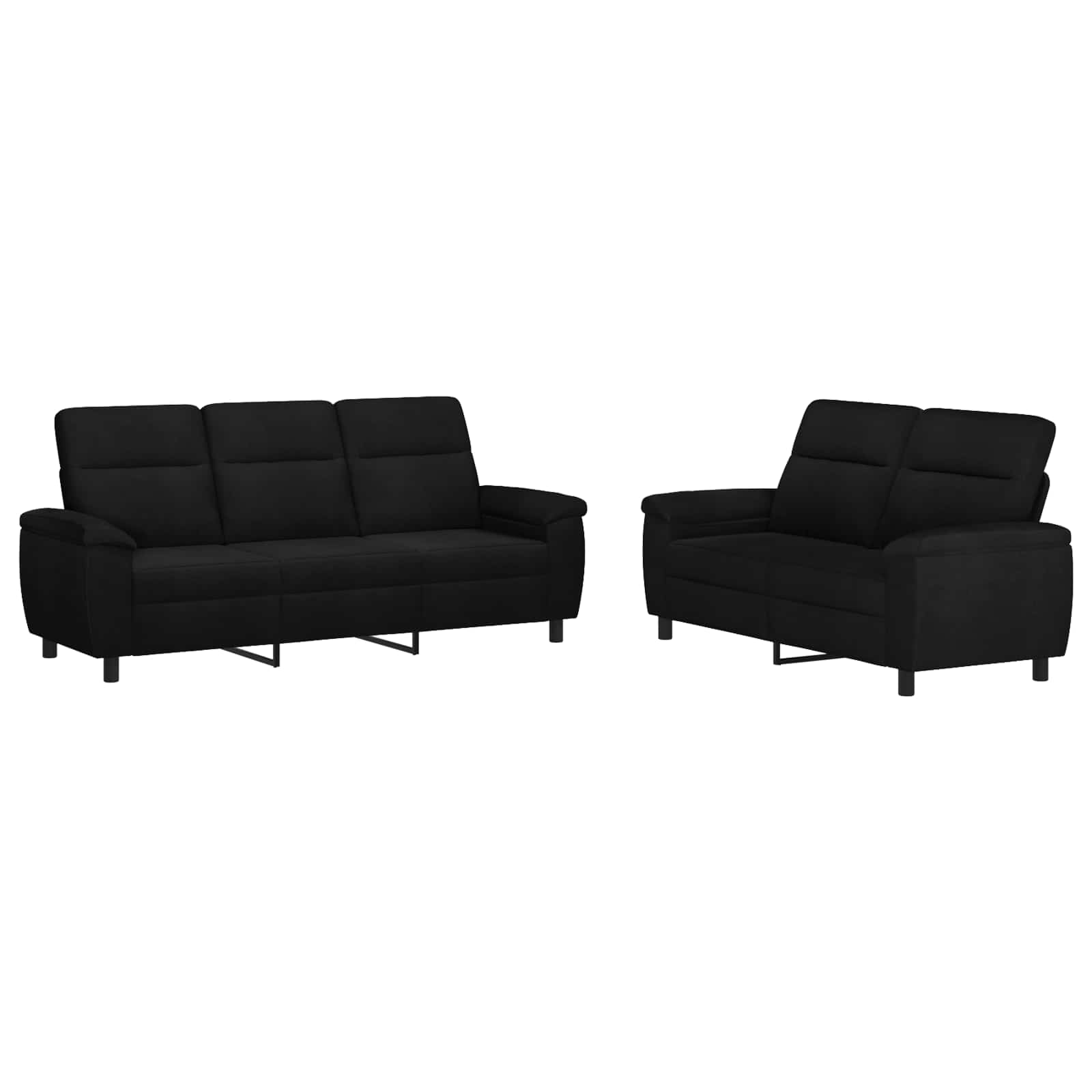 Kavčna garnitura 2 pcs Črna Blago