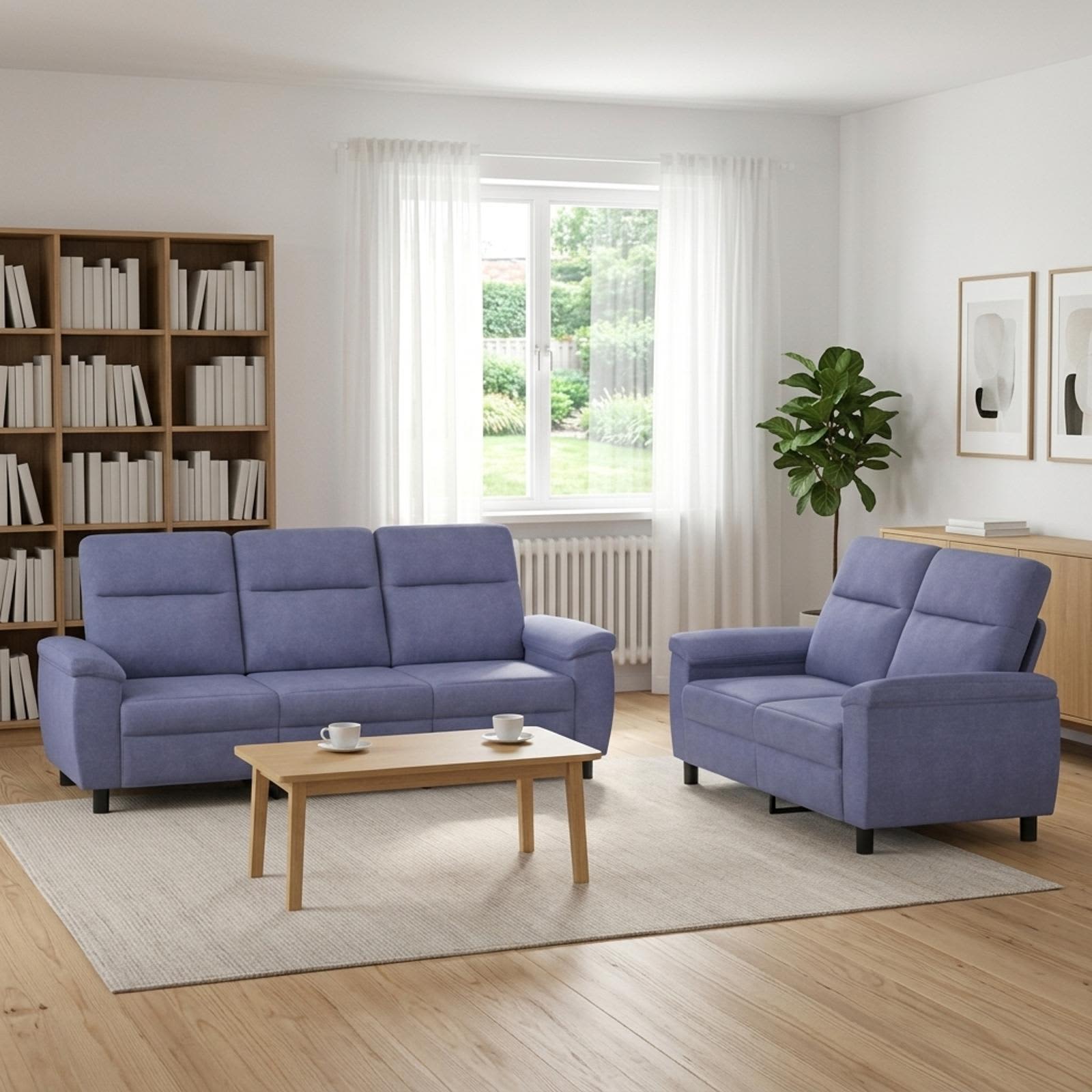 vidaXL Sofa Sæt 2 pcs Jeans blå Stof