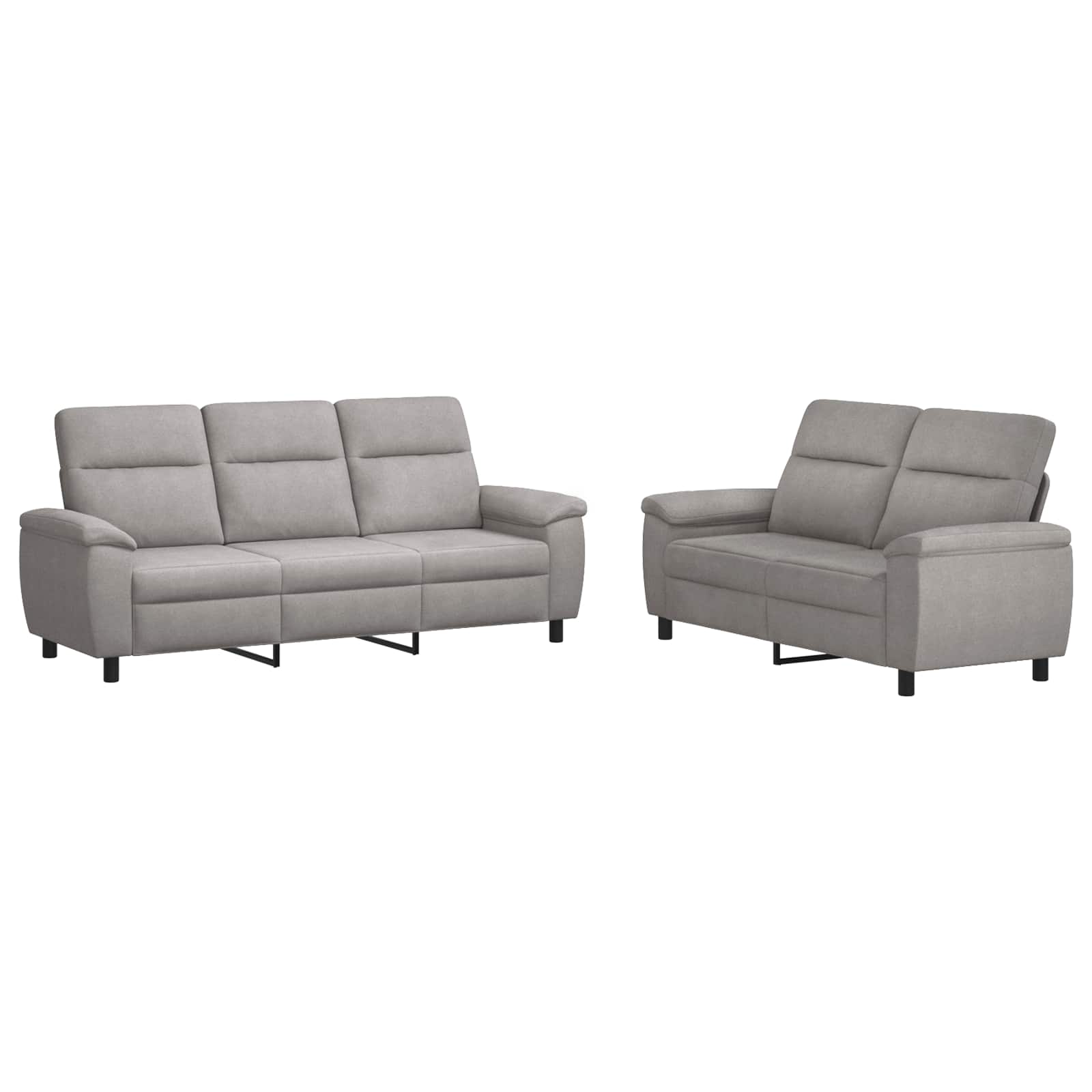 Kavčna garnitura 2 pcs Oblačno siva Blago