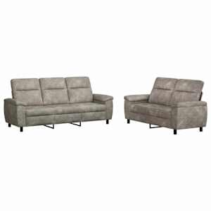 vidaXL Diivanikomplekt 2 pcs Helehall Kunstsuede nahk