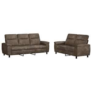 vidaXL Diivanikomplekt 2 pcs Tumehall Kunstsuede nahk