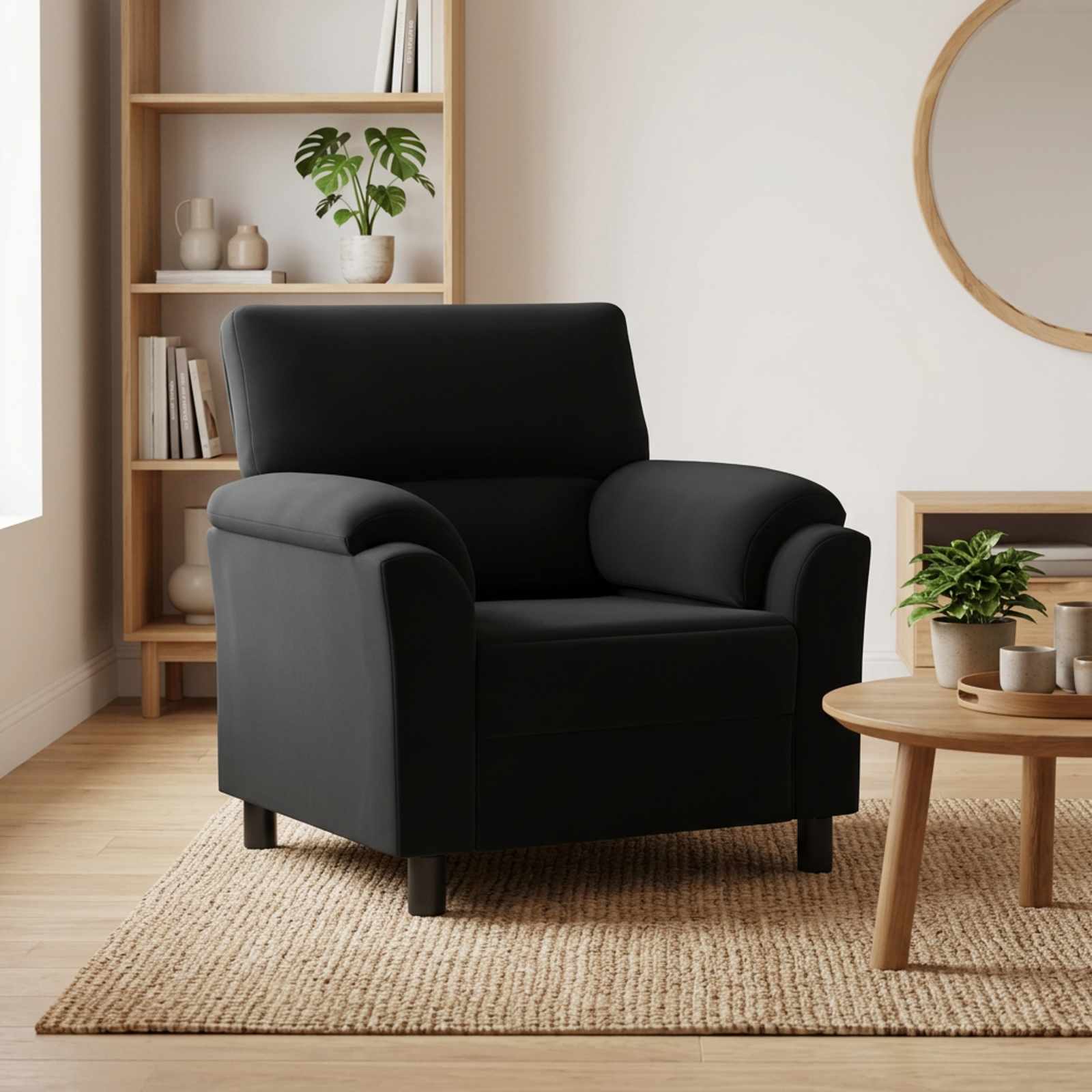vidaXL Sofa Sort 94 x 85 x 93 cm Fløjl