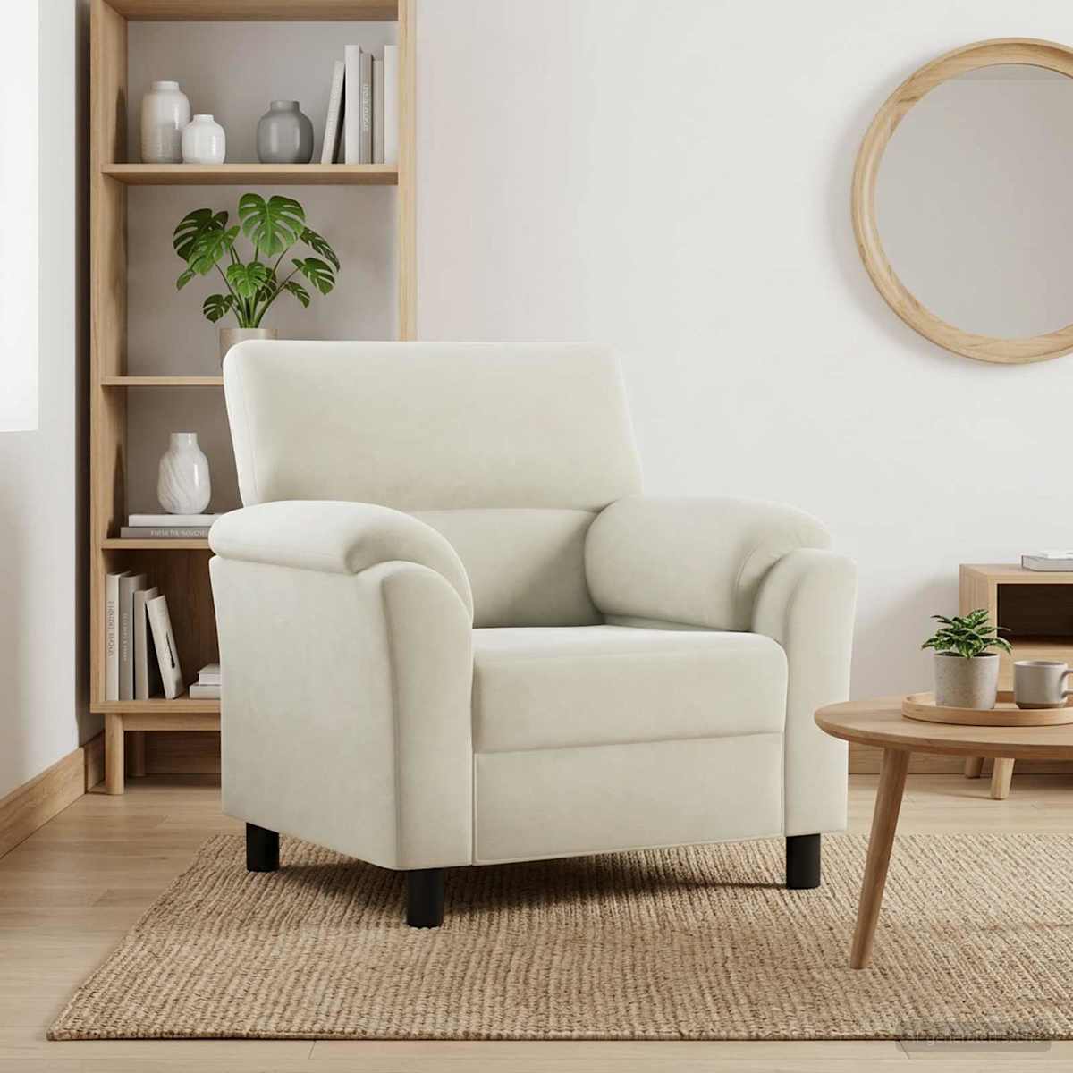 Sofa Cremefarvet 94 x 85 x 93 cm Fløjl