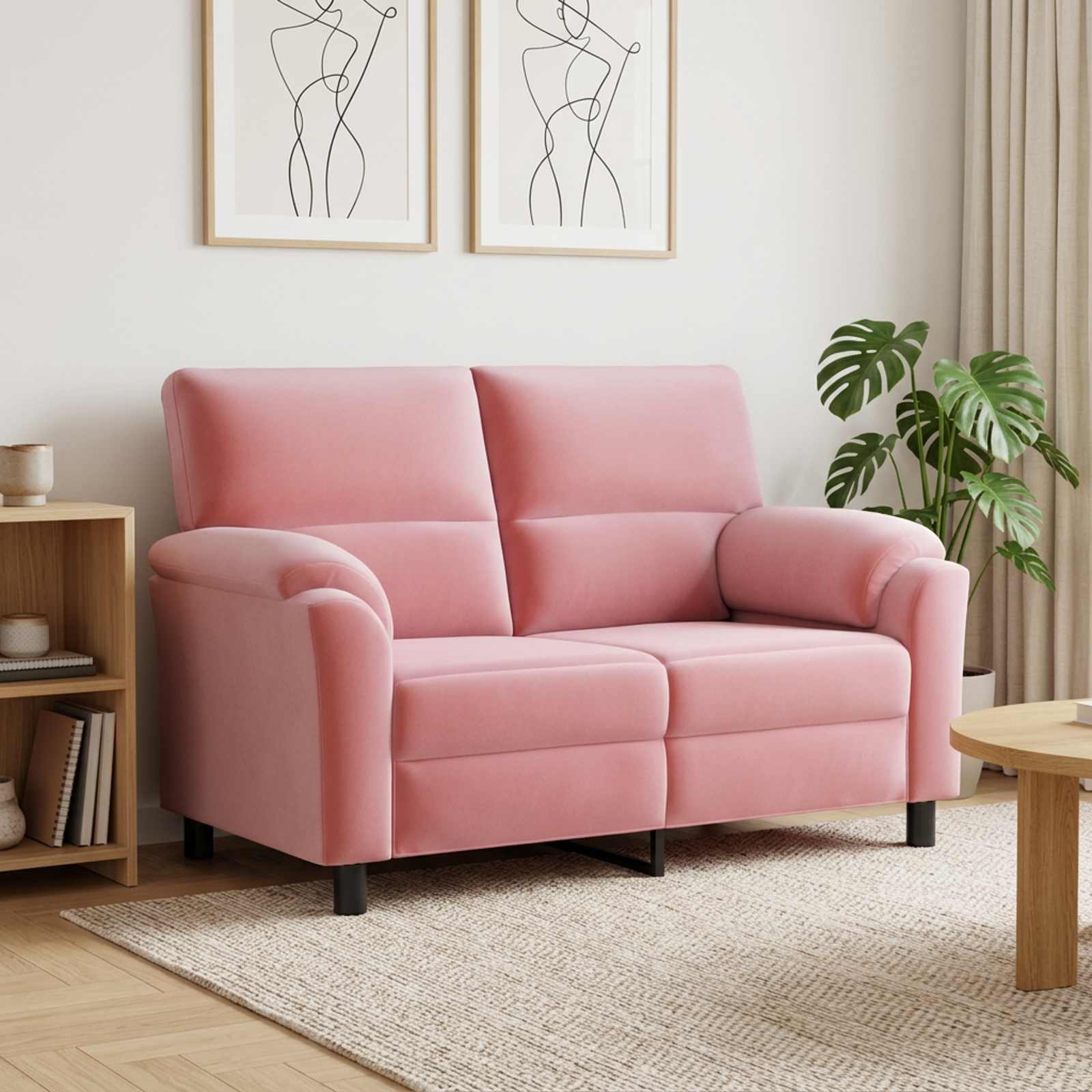 vidaXL Sofa Lyserød 154 x 85 x 93 cm Fløjl