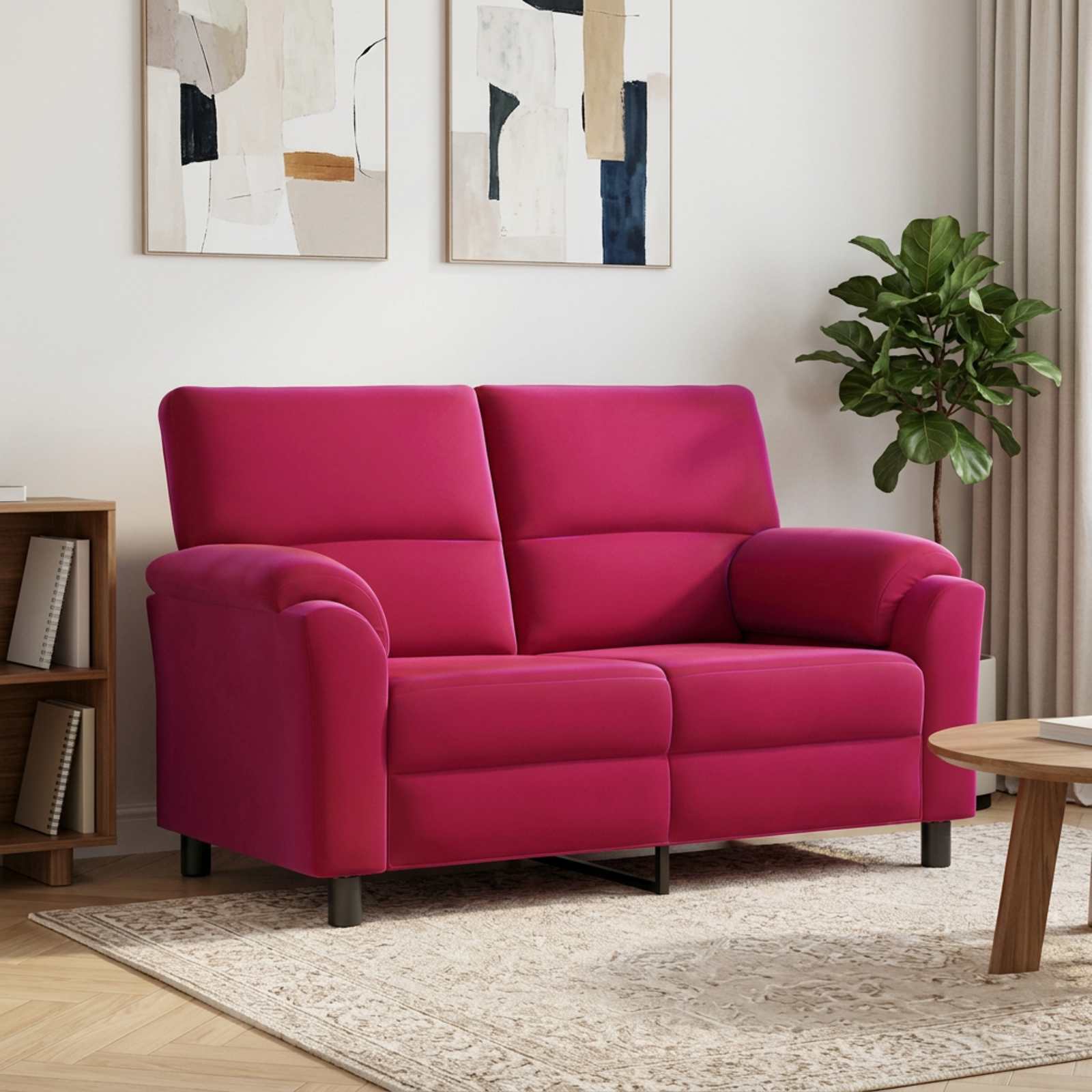 vidaXL Sofa Vinrød 154 x 85 x 93 cm Fløjl