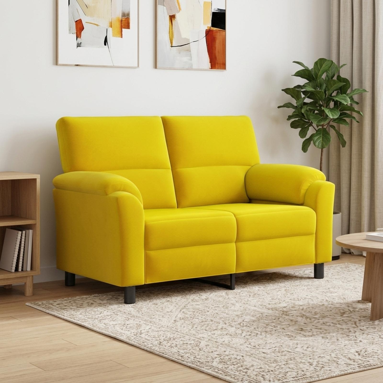 vidaXL Sofa Gul 154 x 85 x 93 cm Fløjl
