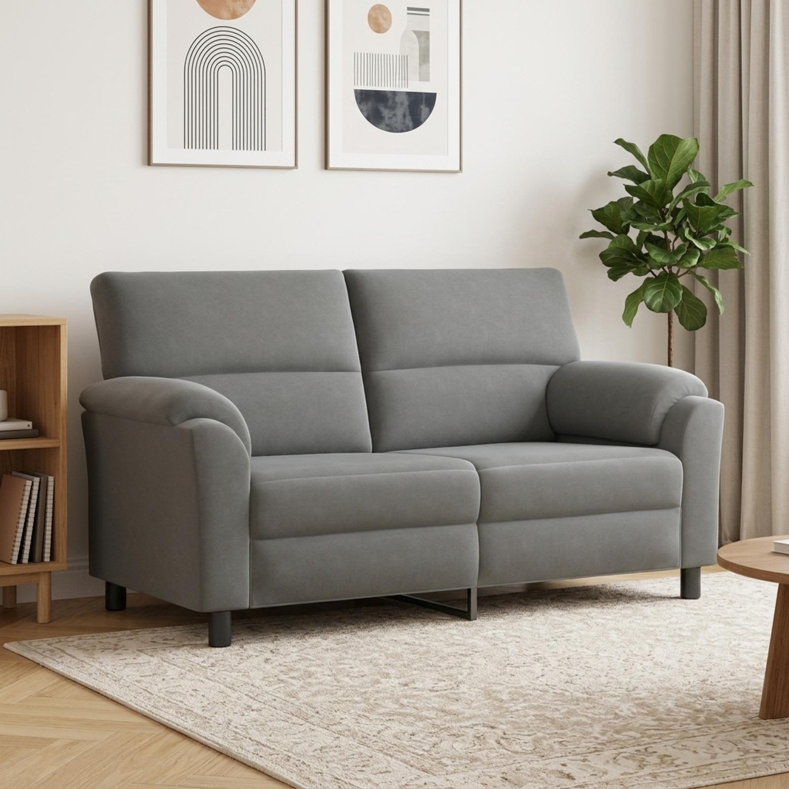 2-personers sofa i fløjl - mørkegrå, 174 x 85 x 93 cm