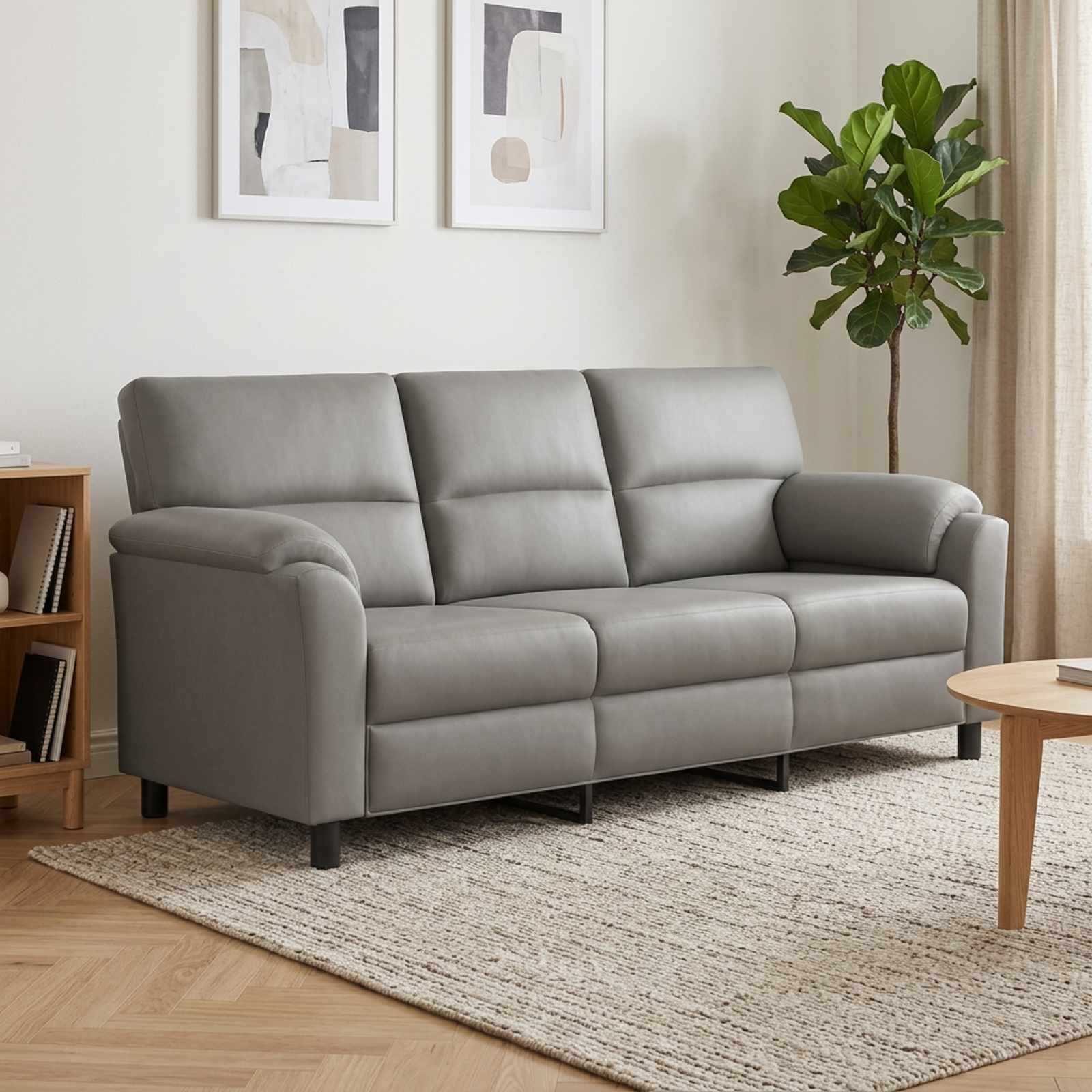 vidaXL Sofa Lysegrå 214 x 85 x 93 cm Fløjl
