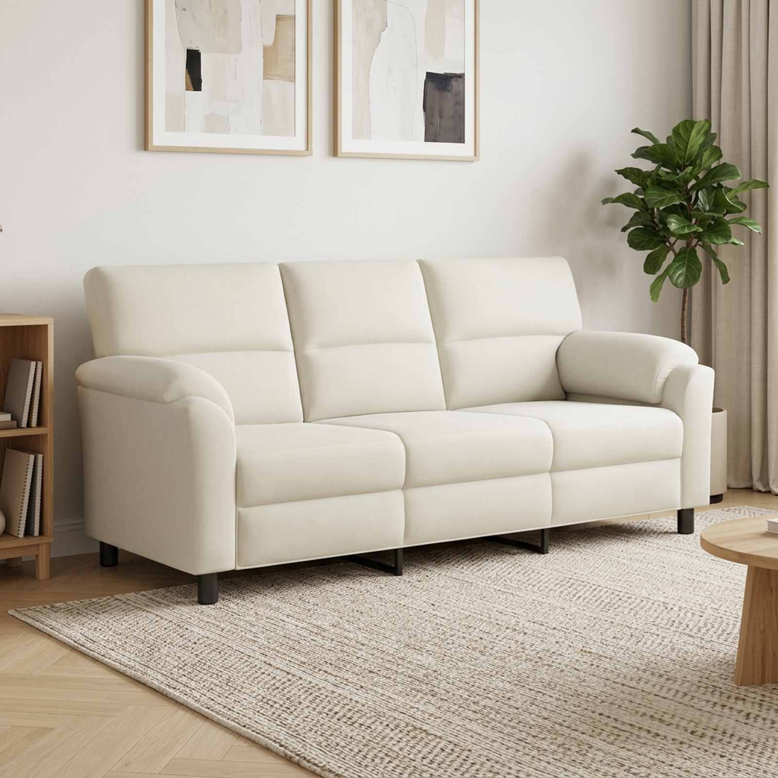Kavč Krem 214 x 85 x 93 cm Žamet