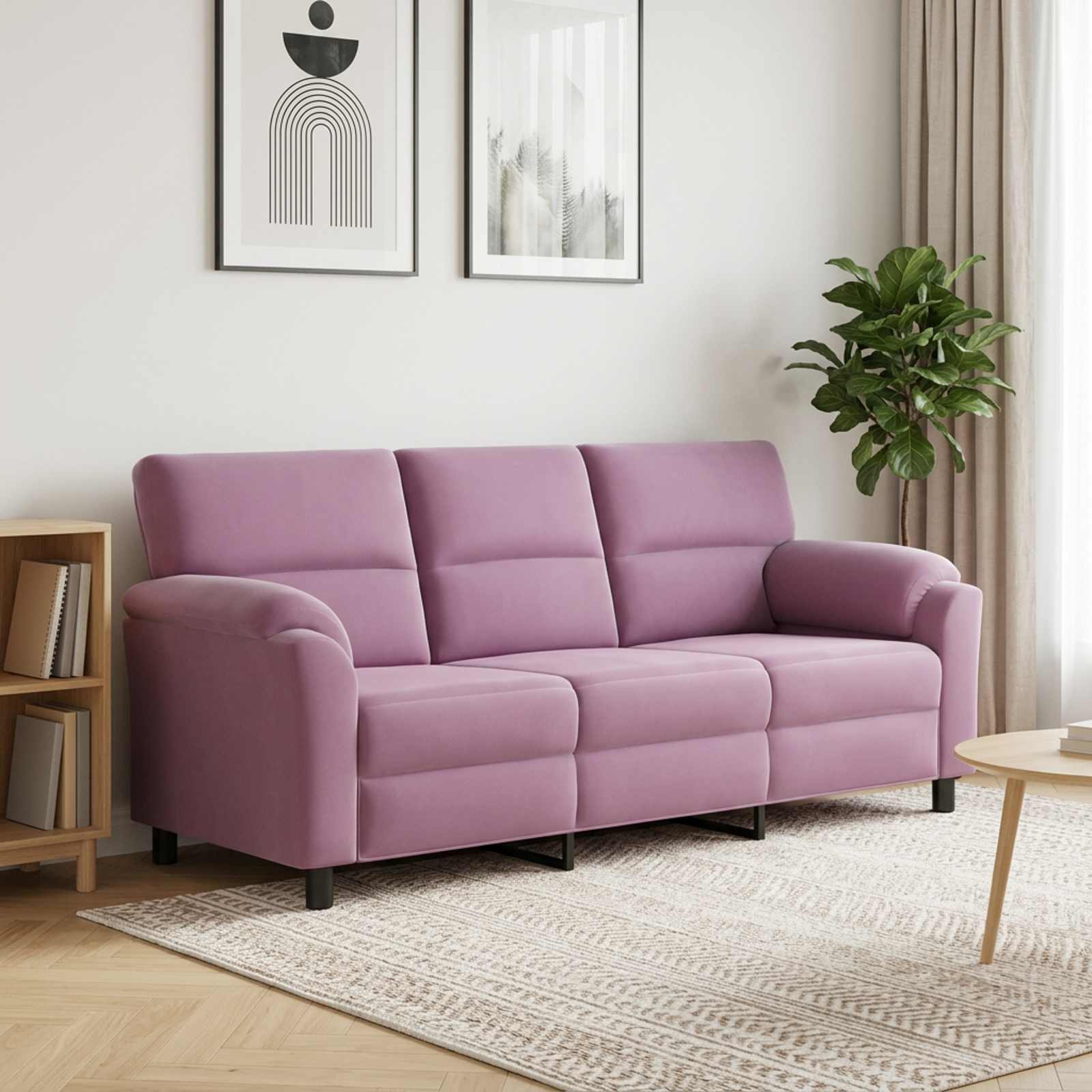 vidaXL Sofa Lilla 214 x 85 x 93 cm Fløjl