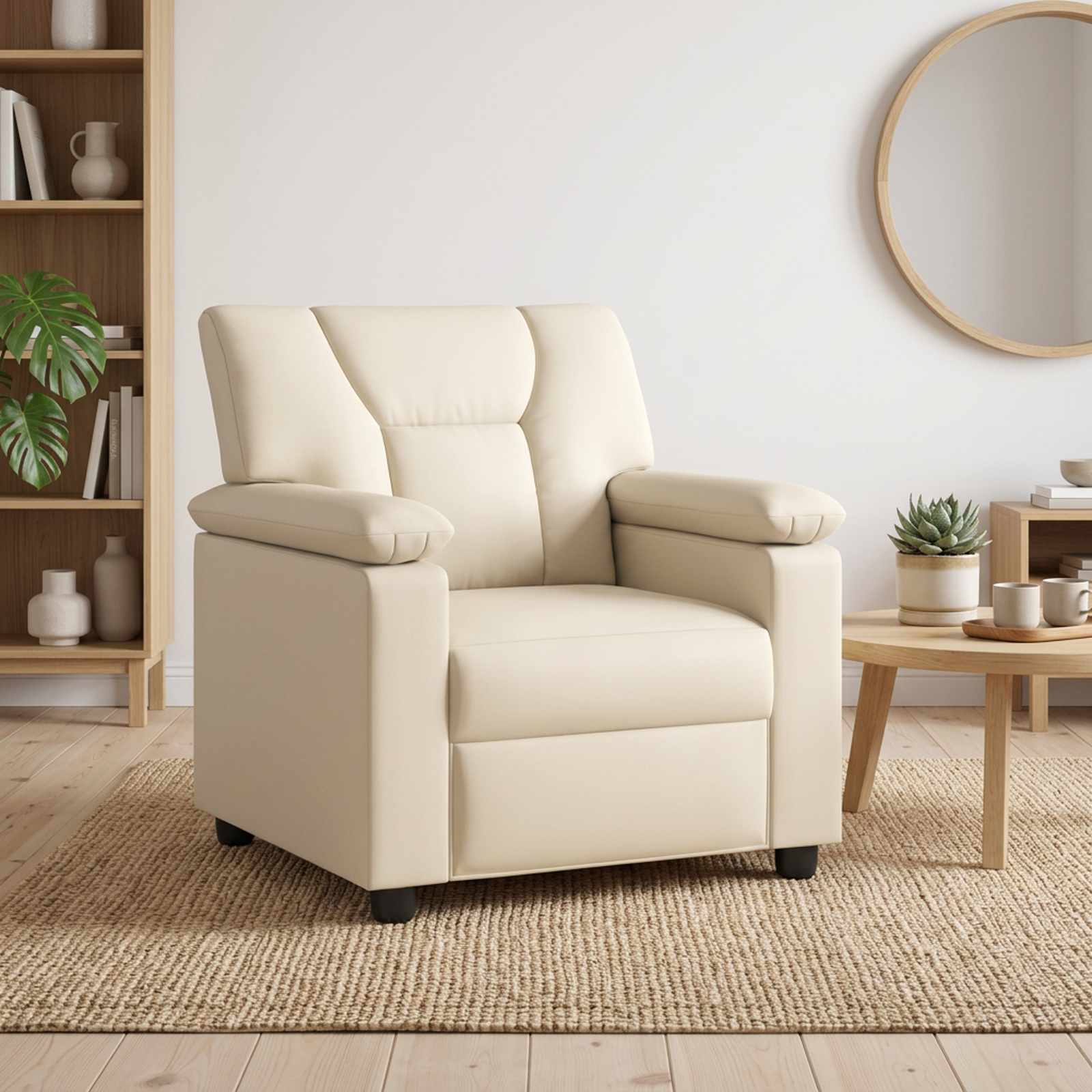 Kavč Krem 91 x 85 x 93 cm Umetno usnje