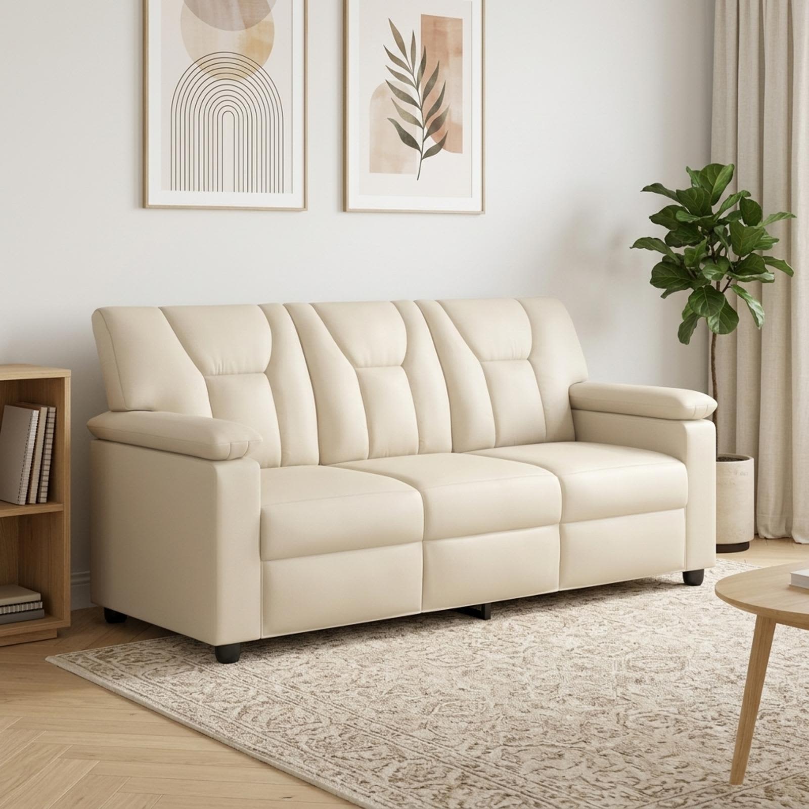 Kavč Krem 191 x 85 x 93 cm Umetno usnje