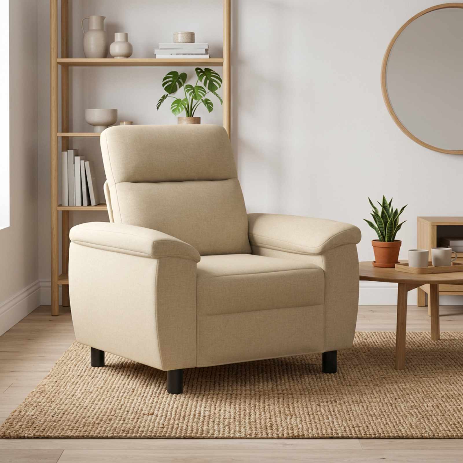 vidaXL Sofa Cremefarvet 95 x 90 x 95 cm Stof